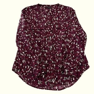 Banana Republic Animal Print Button Down Tunic Blouse/Top Size XS